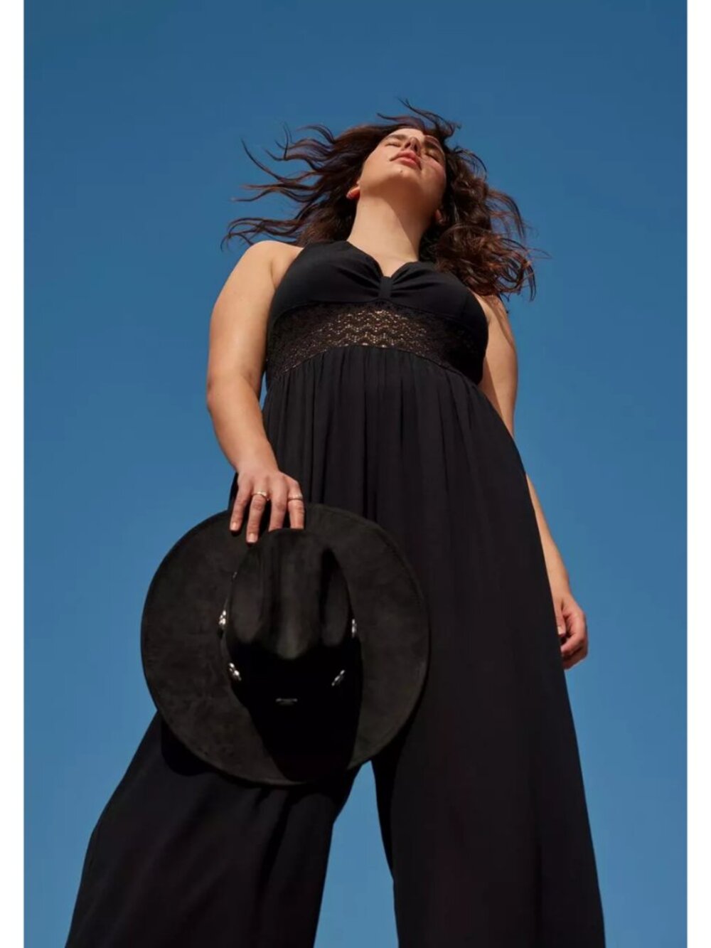 NWT Torrid 2 Festi Black Halter Jumpsuit with Lace Detail 2X 18 20 - Picture 3 of 11